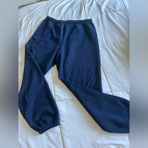 Heavy duty sweatpants, dark blue, Size L/XL. Worn only once, condition like new.